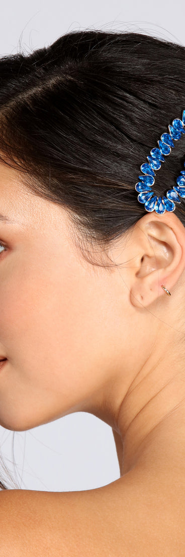 Teardrop Gemstone Barrettes Pack is a trendy pick to create 2023 festival outfits, festival dresses, outfits for concerts or raves, and complete your best party outfits!