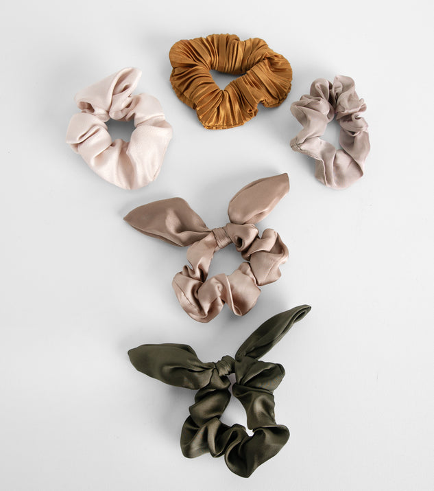 Satin Scrunchie 5 Pack is a trendy pick to create 2023 festival outfits, festival dresses, outfits for concerts or raves, and complete your best party outfits!
