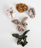 Satin Scrunchie 5 Pack is a trendy pick to create 2023 festival outfits, festival dresses, outfits for concerts or raves, and complete your best party outfits!