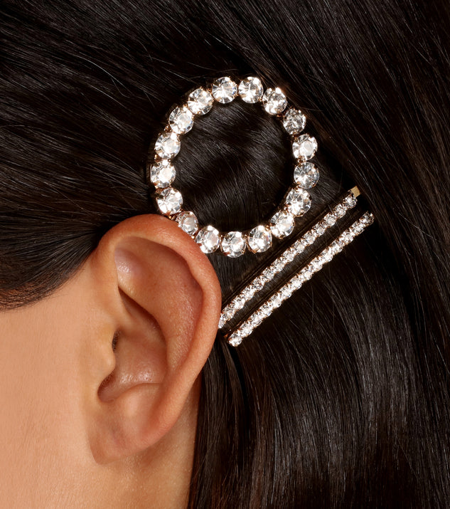 Rhinestone Circle + Bobby Pin 3 Pack is the perfect Homecoming look pick with on-trend details to make the 2023 HOCO dance your most memorable event yet!