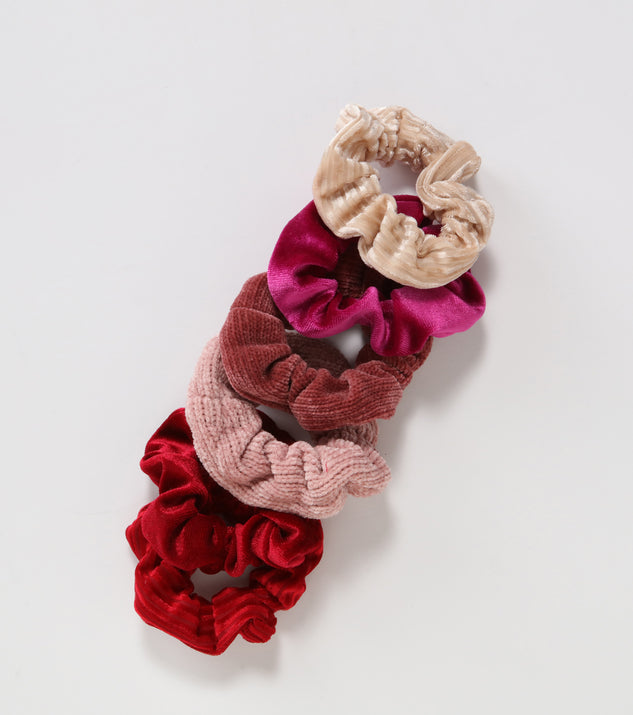 Velvet Chenille Scrunchie Six Pack is a trendy pick to create 2023 festival outfits, festival dresses, outfits for concerts or raves, and complete your best party outfits!