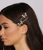 Two-Pack Rhinestone Butterfly Bobby Pins is a trendy pick to create 2023 festival outfits, festival dresses, outfits for concerts or raves, and complete your best party outfits!