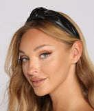 Faux Leather Twist Knot Headband for 2022 festival outfits, festival dress, outfits for raves, concert outfits, and/or club outfits