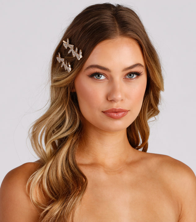 Butterfly Glamour Two Pack Bobby Pin Two Pack is the perfect Homecoming look pick with on-trend details to make the 2023 HOCO dance your most memorable event yet!