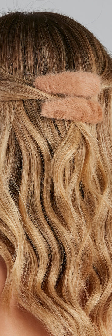 Furry Staples Six-Pack Hair Clip Set