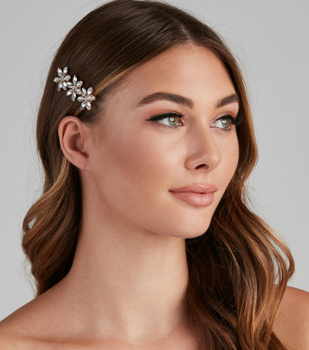 Floral Glam Rhinestone Barrette