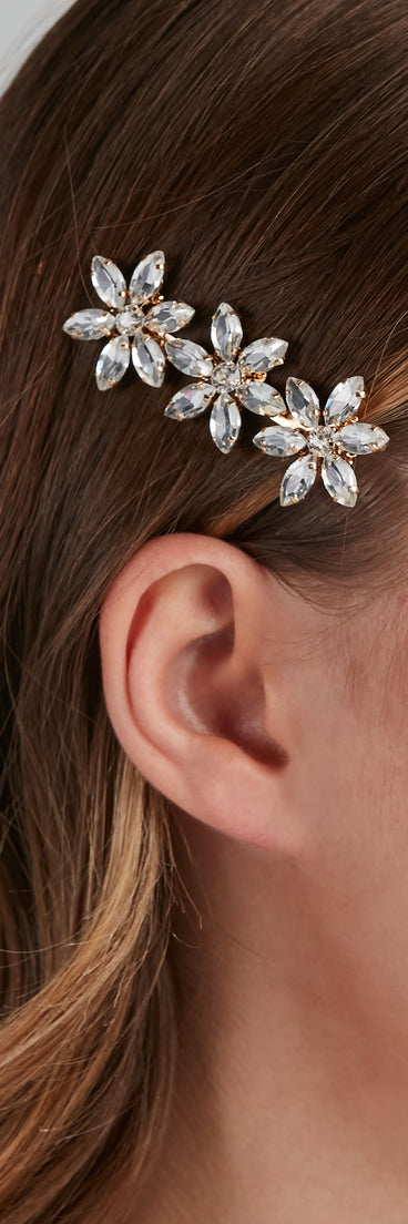 Floral Glam Rhinestone Barrette