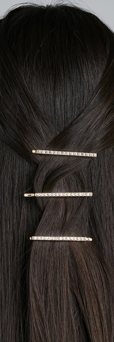 Rhinestone Bobby Pins Four-Pack is the perfect Homecoming look pick with on-trend details to make the 2023 HOCO dance your most memorable event yet!