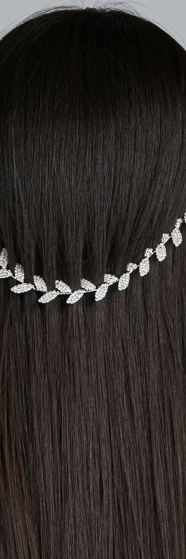 Grecian Chic Leaf Rhinestone Hair Drape