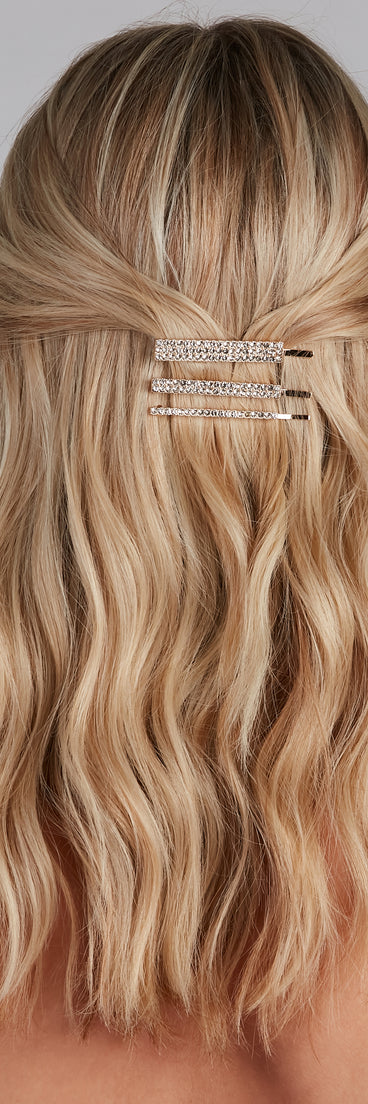 Glam Babe Rhinestone Bobby Pin Five Pack