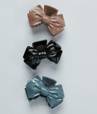 Bow Three-Pack Claw Hair Clips