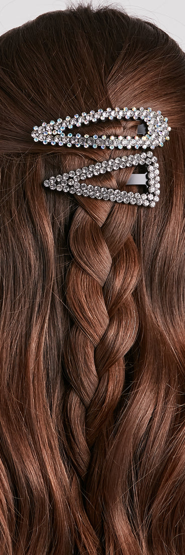 Glam Trendsetter Rhinestone Hair Clip Pack
