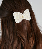 Glam Chic Pearl Bow Hair Clip