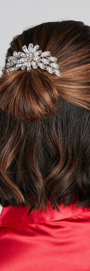 Pearl Luxe Rhinestone Hair Comb