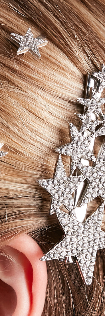 A Born Star Rhinestone Three-Piece Hair Clips
