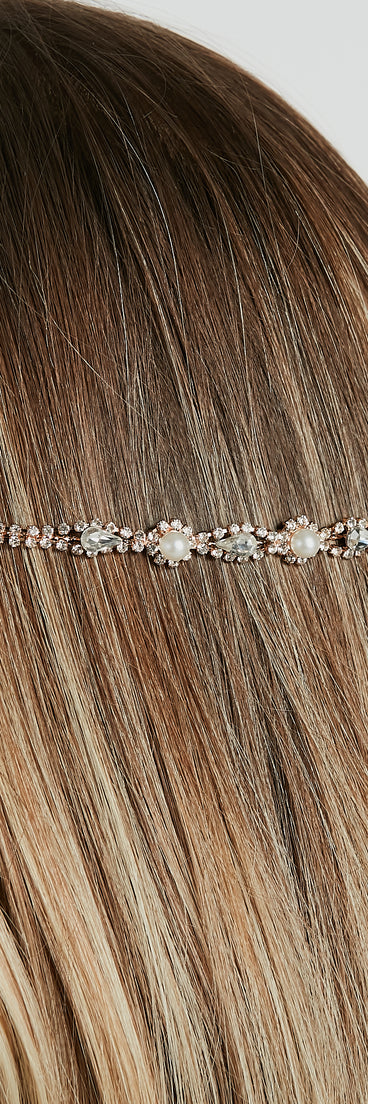 Ethereal Glamour Rhinestone And Pearl Hair Vine