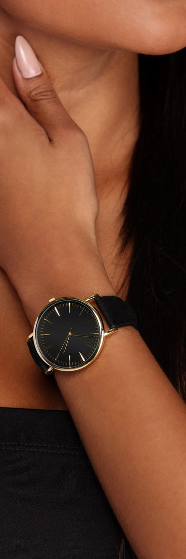 Faux Suede Minimal Watch