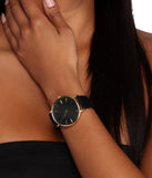 Faux Suede Minimal Watch