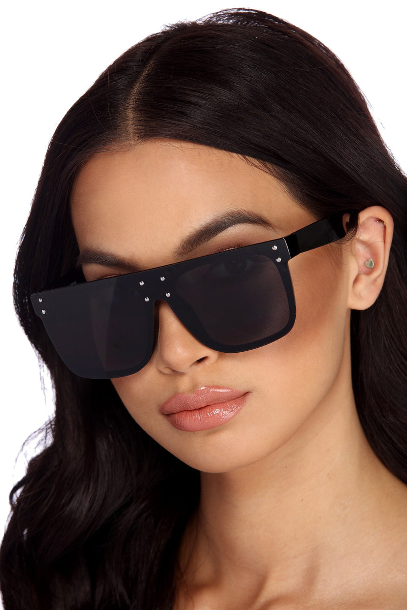 Studded Brow Bar Sunglasses