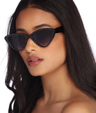 Studded Trim Cat Eye Sunglasses