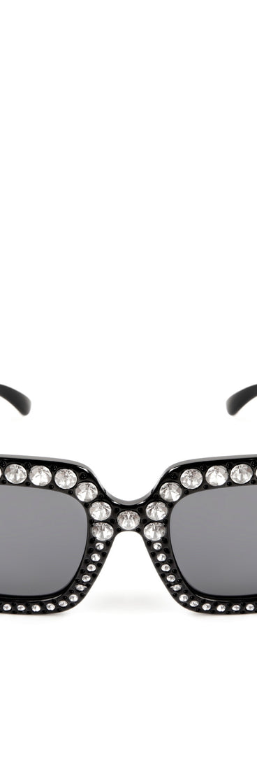 XL Rhinestone Trim Sunglasses