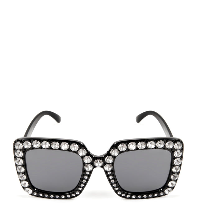 XL Rhinestone Trim Sunglasses