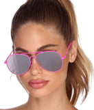 Neon Mirrored Aviator Sunglasses
