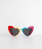 Juicy Rainbow Heart Shaped Sunglasses is a trendy pick to create 2023 festival outfits, festival dresses, outfits for concerts or raves, and complete your best party outfits!