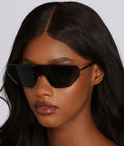 Shield 'Em Flat Top Sunglasses is a trendy pick to create 2023 festival outfits, festival dresses, outfits for concerts or raves, and complete your best party outfits!