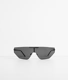 Shield 'Em Flat Top Sunglasses is a trendy pick to create 2023 festival outfits, festival dresses, outfits for concerts or raves, and complete your best party outfits!