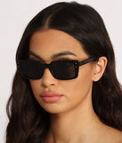 Not Now Rectangular Flat Sunglasses