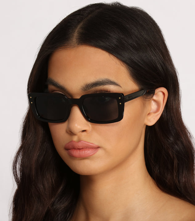 Not Now Rectangular Flat Sunglasses