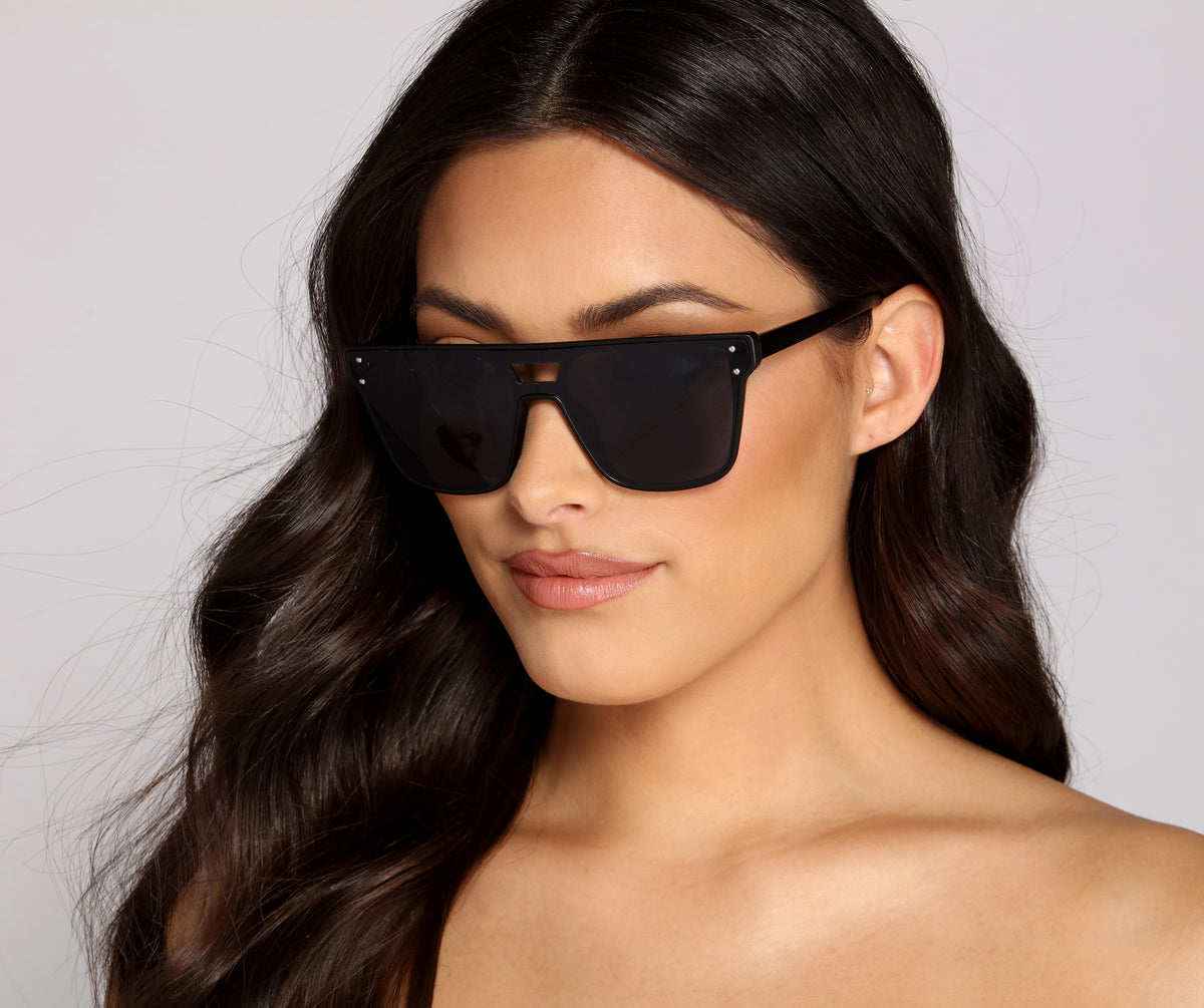 Stylishly Studded Flat-Top Sunglasses