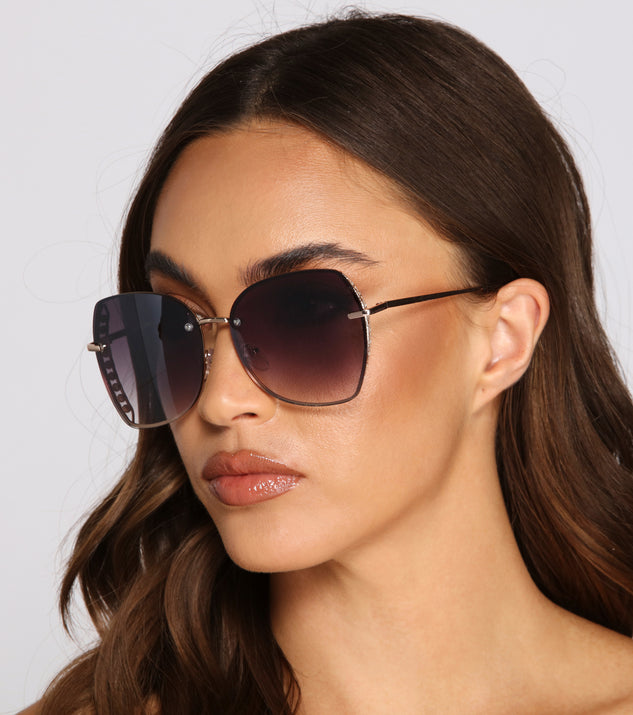 Rhinestone Glam Oversized Round Sunglasses