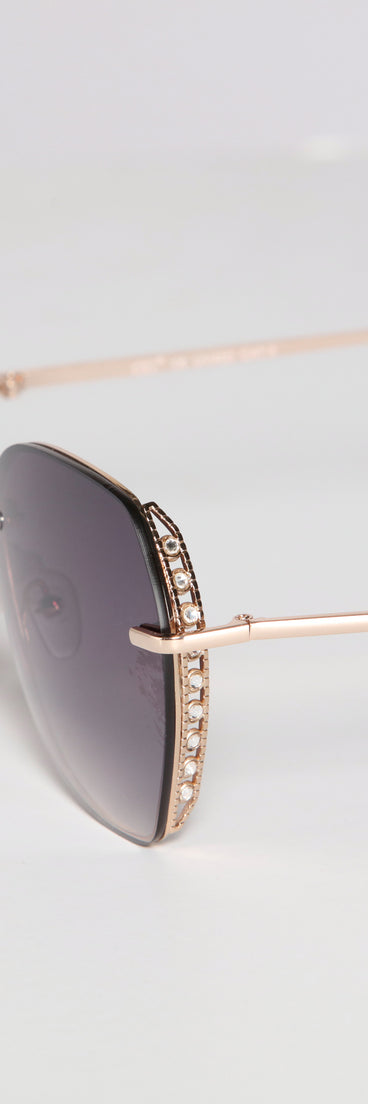 Rhinestone Glam Oversized Round Sunglasses