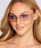 On Trend Rimless Ombre Sunglasses is a trendy pick to create 2023 festival outfits, festival dresses, outfits for concerts or raves, and complete your best party outfits!