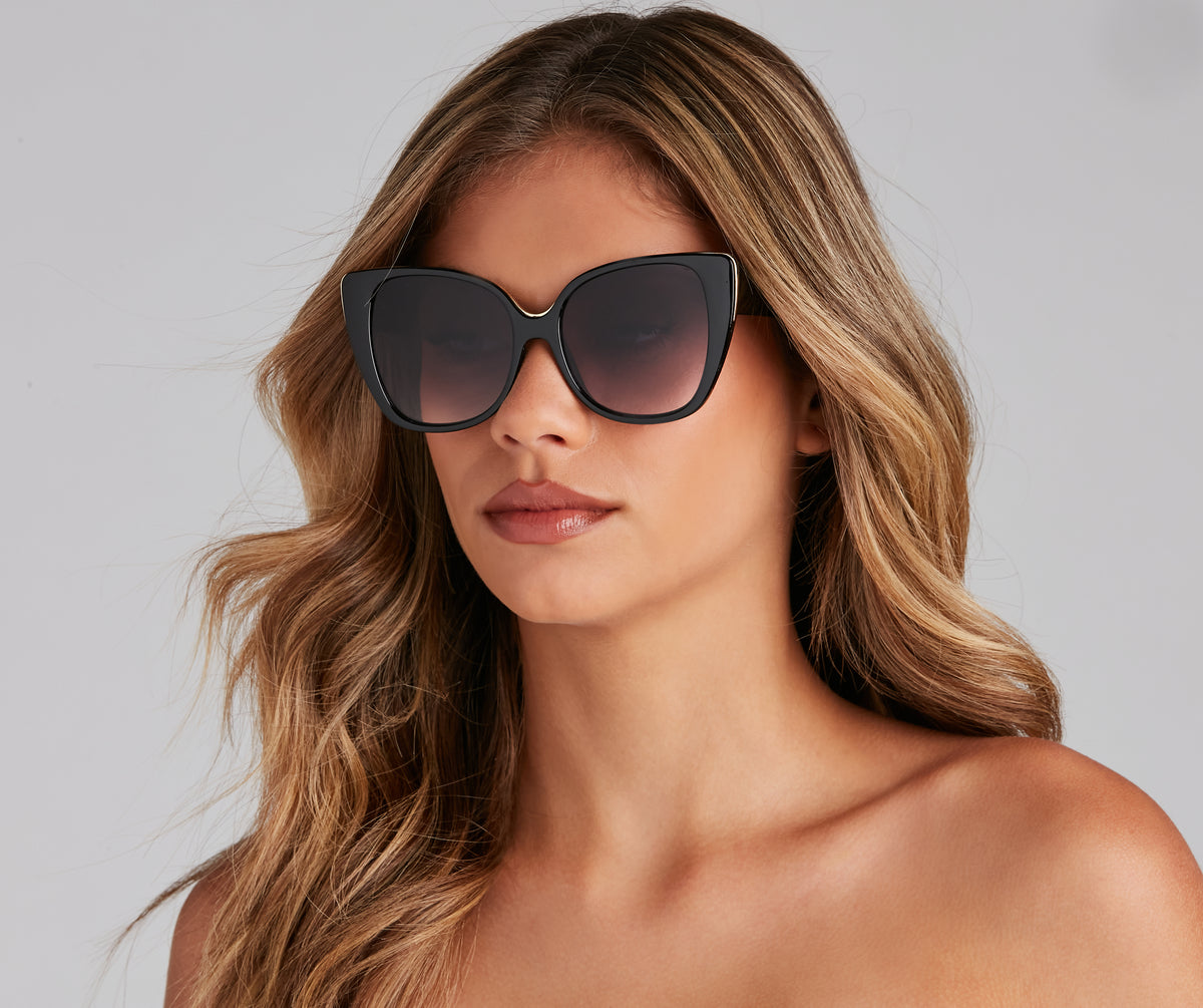 Purrfect Cateye Trim Sunglasses