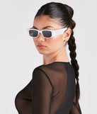 Forever Fab Rhinestone Rectangular Frame Sunglasses is a fire pick to create 2023 festival outfits, concert dresses, outfits for raves, or to complete your best party outfits or clubwear!
