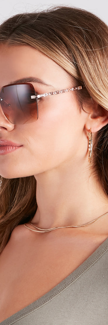 Trendy Summer Babe Oversized Square Sunglasses