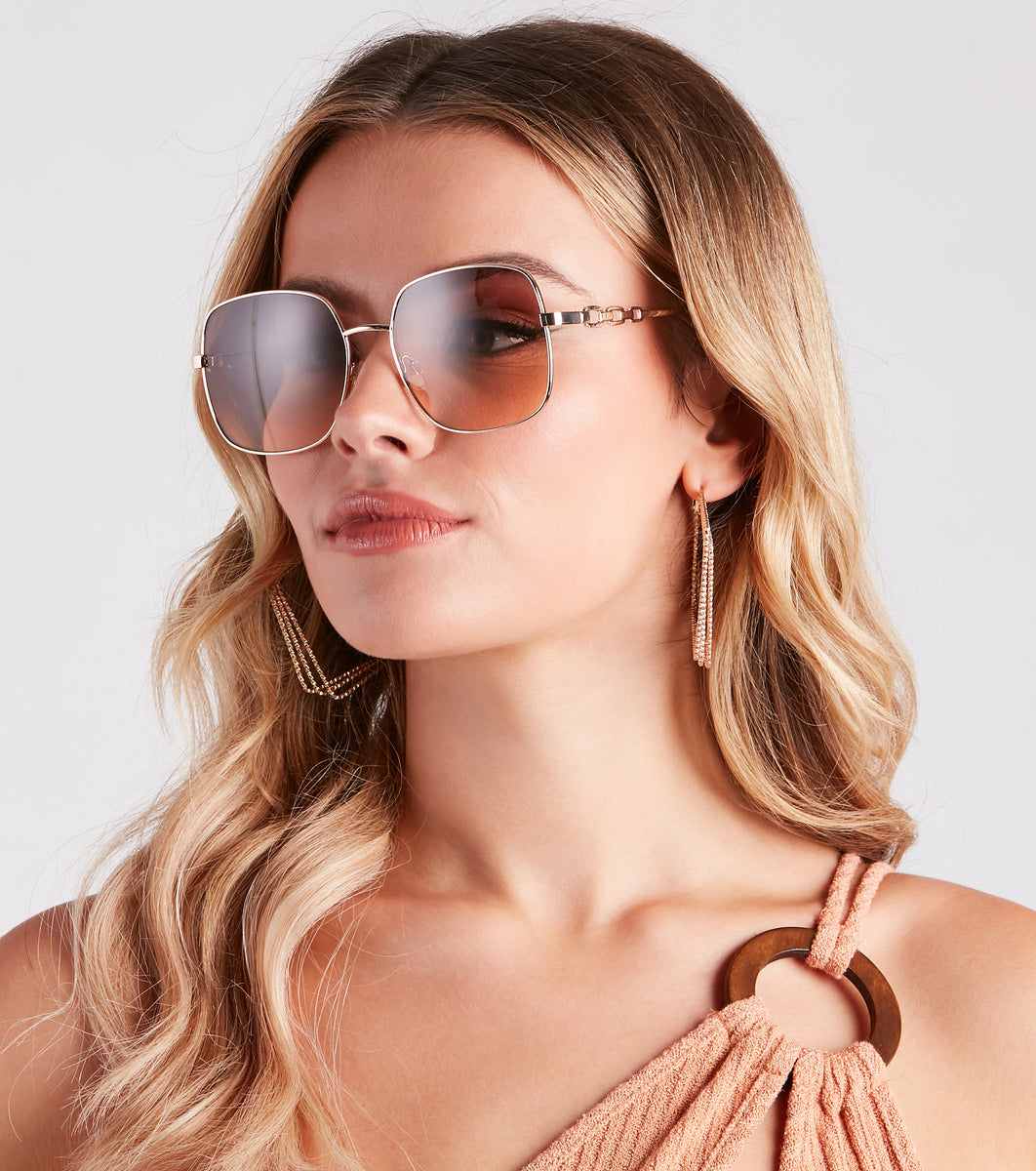 Trendsetting Vibes Oversized Square Sunglasses