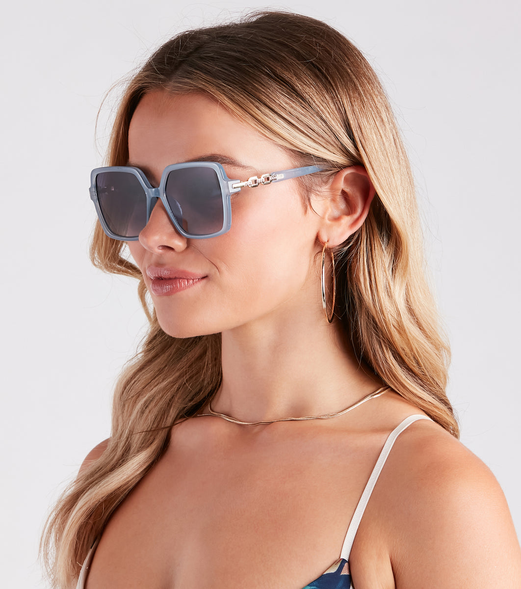 Step Up Your Style Oversized Square Sunglasses