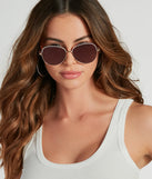 Above Average Oval Metal Trim Sunglasses