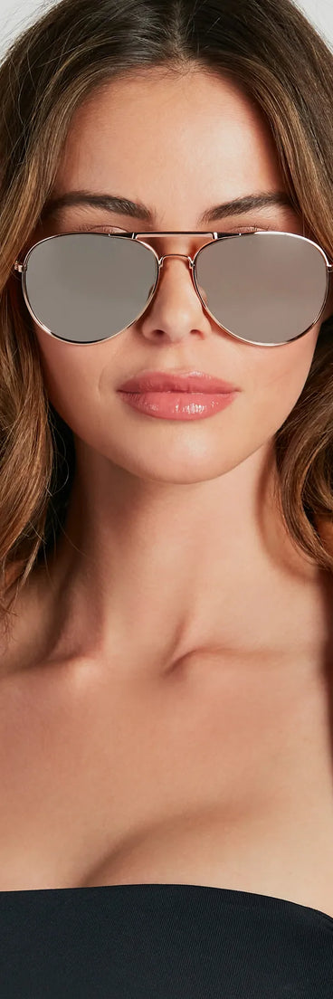 Everywhere Stunner Aviator Metal Sunglasses