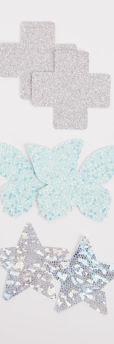 Glow Up Three Pack Pasties Set is a fire pick to create 2023 festival outfits, concert dresses, outfits for raves, or to complete your best party outfits or clubwear!