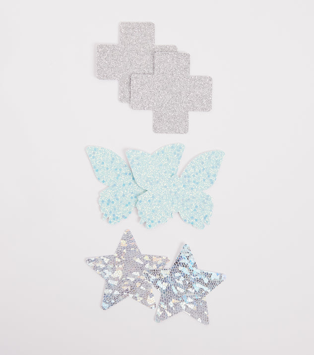 Glow Up Three Pack Pasties Set is a fire pick to create 2023 festival outfits, concert dresses, outfits for raves, or to complete your best party outfits or clubwear!