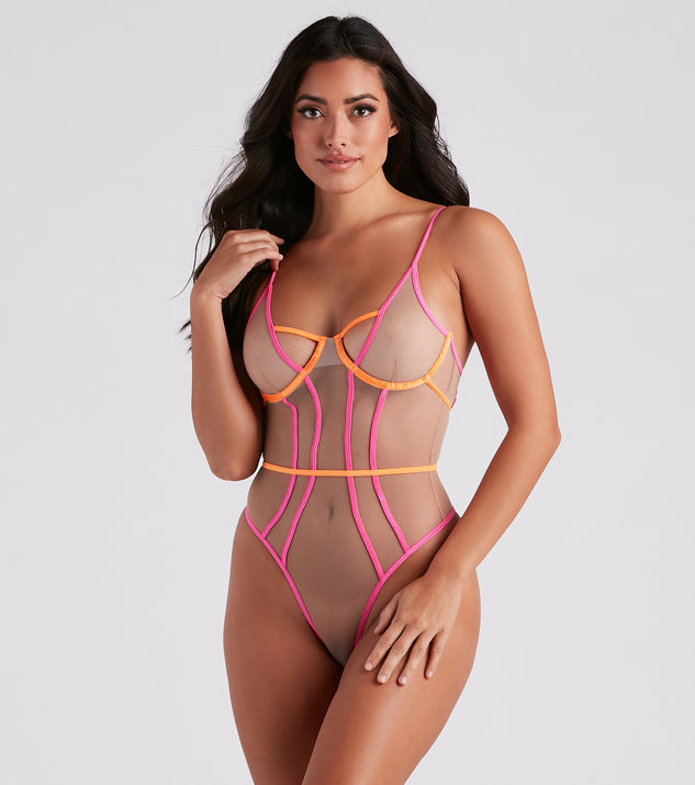 Tempting In Two Tone Lingerie Bodysuit is a fire pick to create 2023 festival outfits, concert dresses, outfits for raves, or to complete your best party outfits or clubwear!