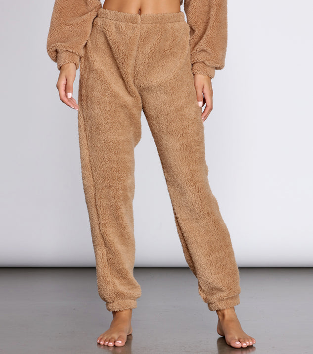 Cozier Than Ever Sherpa PJ Joggers for 2023 festival outfits, festival dress, outfits for raves, concert outfits, and/or club outfits