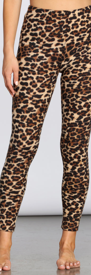 Cozy Leopard Print PJ Leggings for 2023 festival outfits, festival dress, outfits for raves, concert outfits, and/or club outfits