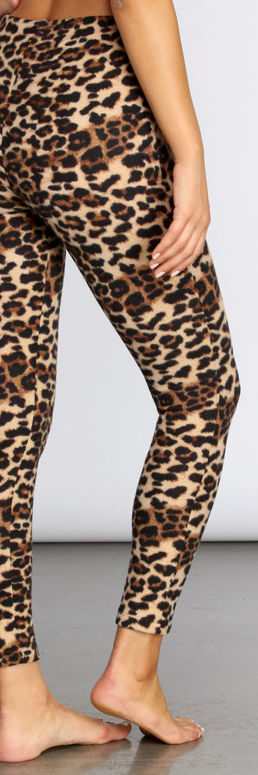 Cozy Leopard Print PJ Leggings for 2023 festival outfits, festival dress, outfits for raves, concert outfits, and/or club outfits