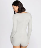 Cozy Eyelash Knit PJ Romper for 2023 festival outfits, festival dress, outfits for raves, concert outfits, and/or club outfits